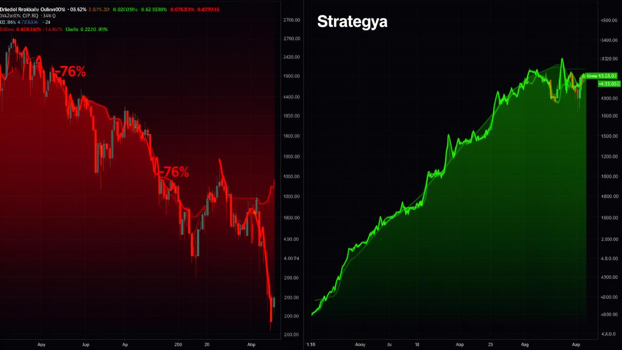 Comparación de caída del mercado bajista vs estabilidad de Strategya
