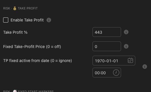 Take Profit settings