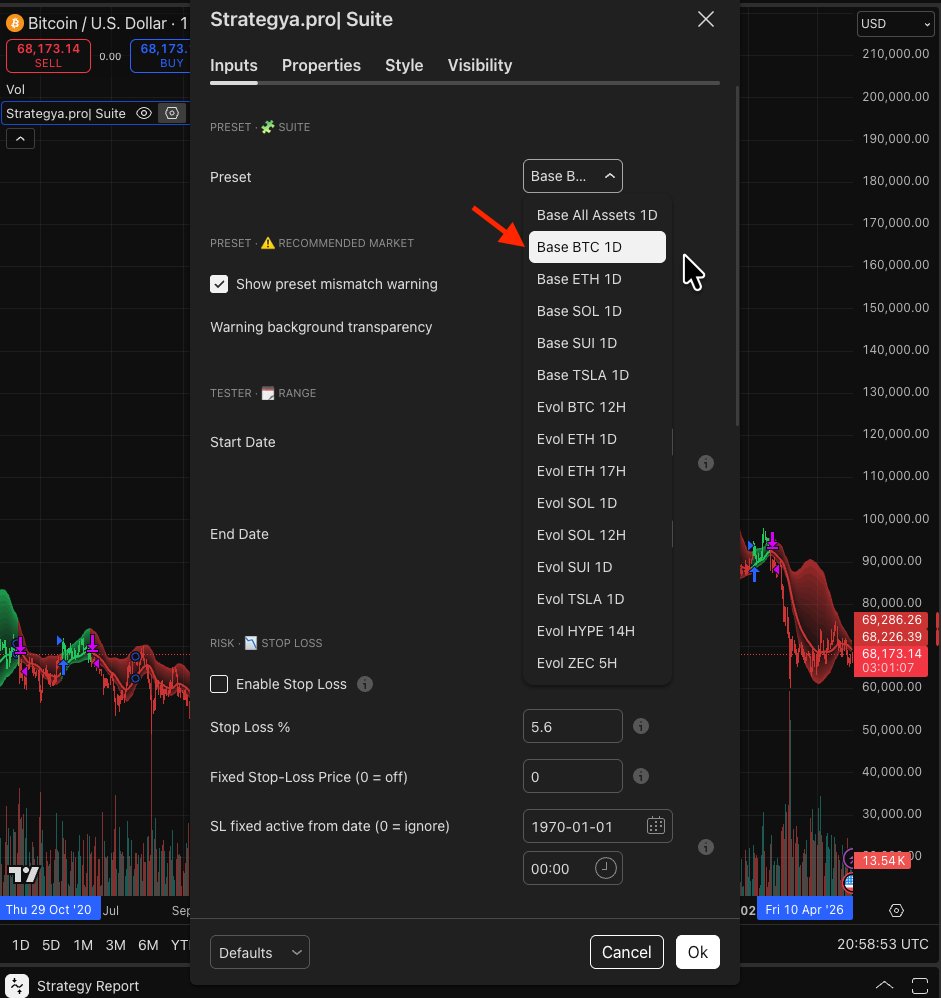 Preset dropdown